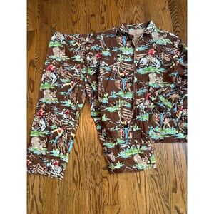 Rare! Nick and Nora Kurt Cobain Nirvana Brown Cotton 2pc Men’s Pajamas Large